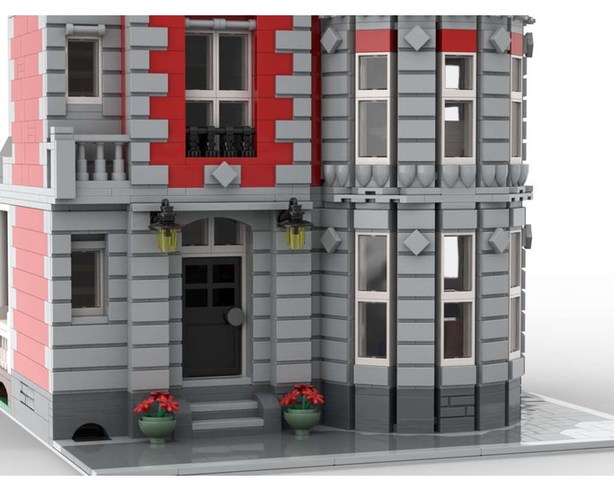 STREET SIGHT MOC 35065 Corner Mansion Modular by Jhobbs MOCBRICKLAND
