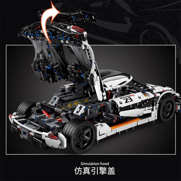 13120 Technic series White Speed Race Car Model Kit Building Blocks Bricks Classic Toys Boy s 4 - MOULD KING