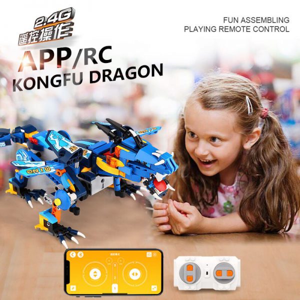 Mould King 13018 APP RC Technic Ninjaoes Dragon Knight Model Building Blocks 70602 Bricks toys for 5 - MOULD KING