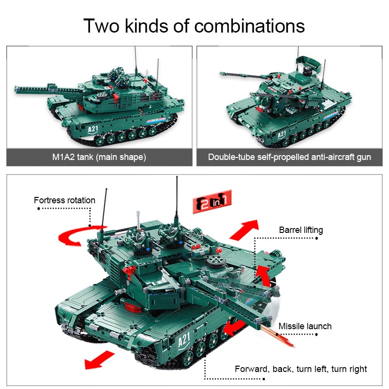 cada c61001 ww2 m1a2 abrams main battle tank 4305 - MOULD KING