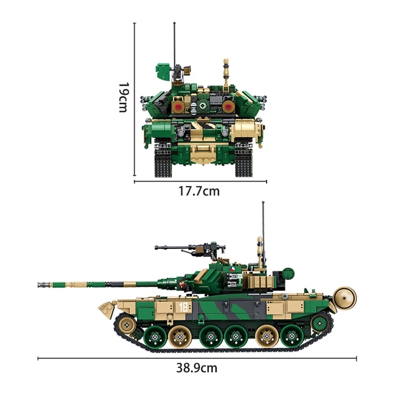 panlos 632005 ww2 russian t 90 battle tank military series 3333 - MOULD KING