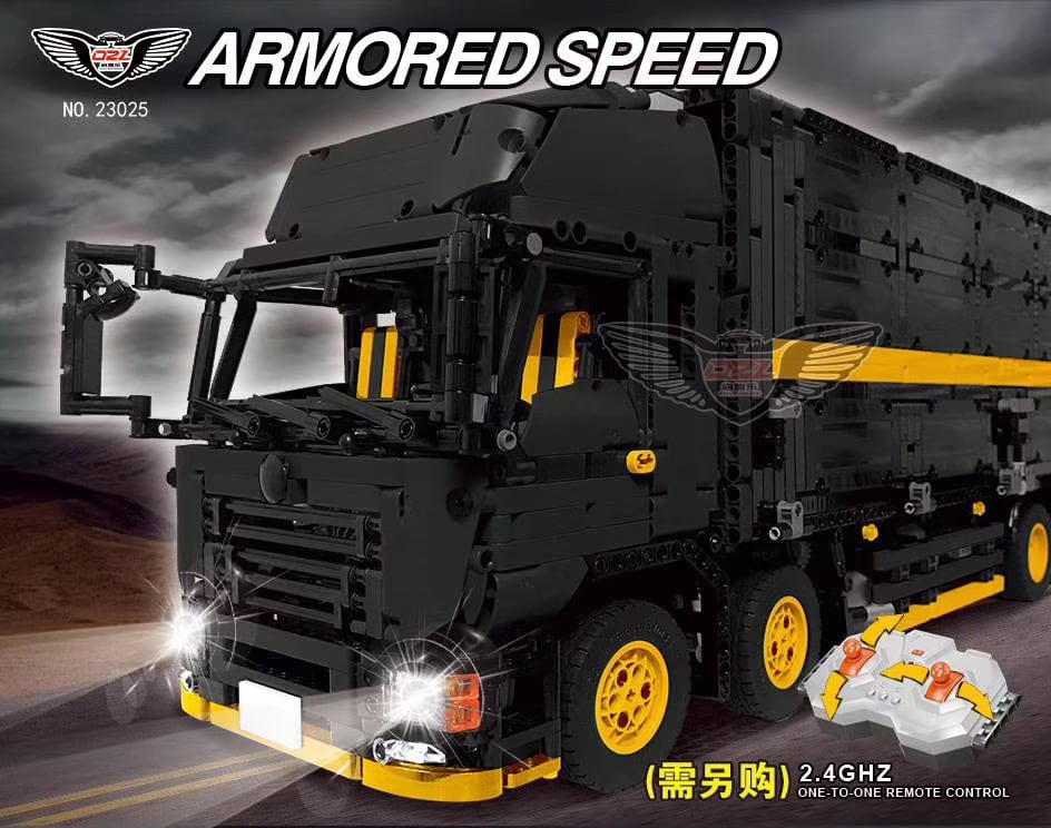 qizhile 23025 wing body truck moc 1389 23008 black wing truck 1237 - MOULD KING