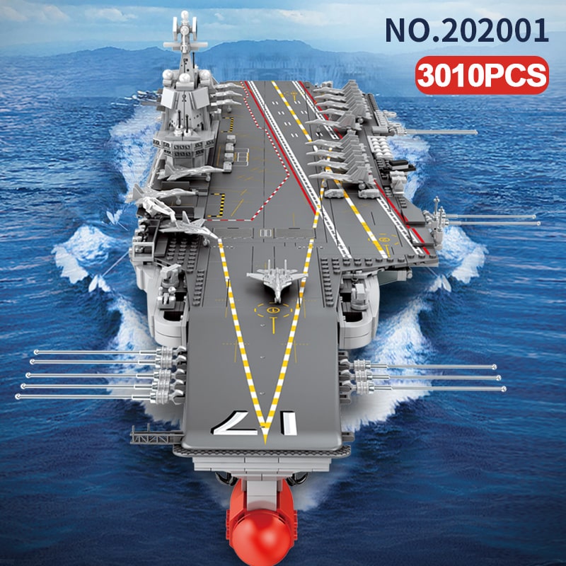 sembo 202001 pla navy shandong 1350 military aircraft battleship 1079 - MOULD KING