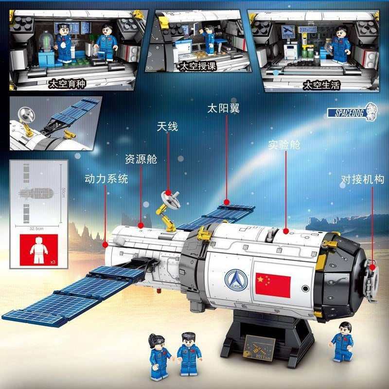sembo 203303 aerospace creative manned space experiment platform space flight 8525 - MOULD KING
