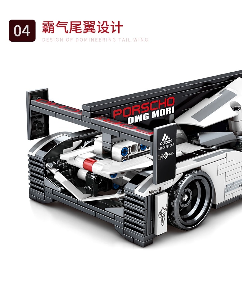 sembo 701652 porsche 919 pull back racing car 8700 - MOULD KING