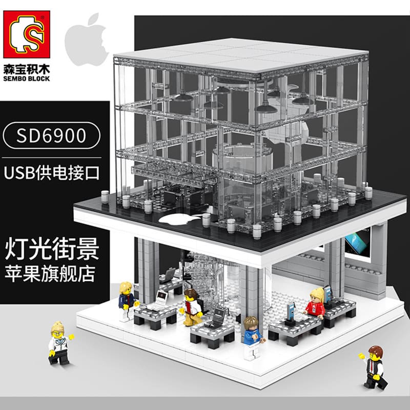 sembo sd6900 apple store with led light 8991 - MOULD KING
