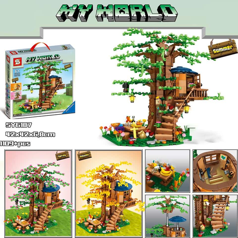 sembo sy6187 minecraft tree house my world compatible moc 21318 6652 - MOULD KING