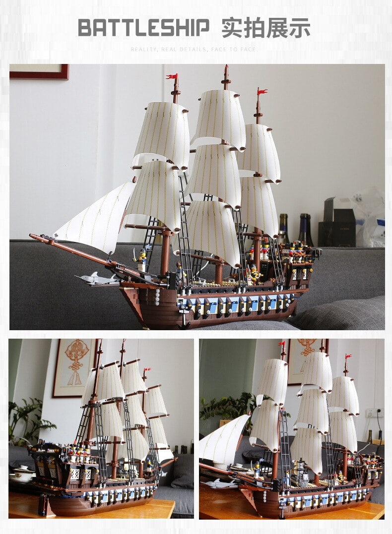 sy 1201 king 83038 pirates of the caribbean imperial flagship compatible moc 10210 5290 - MOULD KING