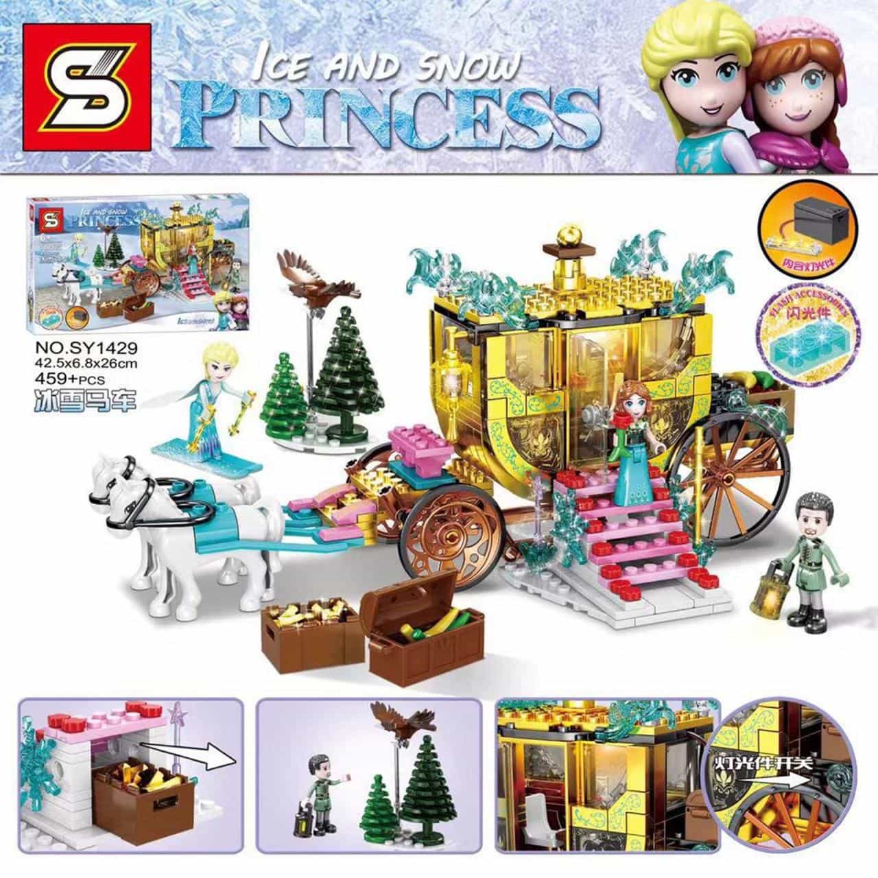 sy 1429 frozen carriage ice and snow princess 3858 - MOULD KING