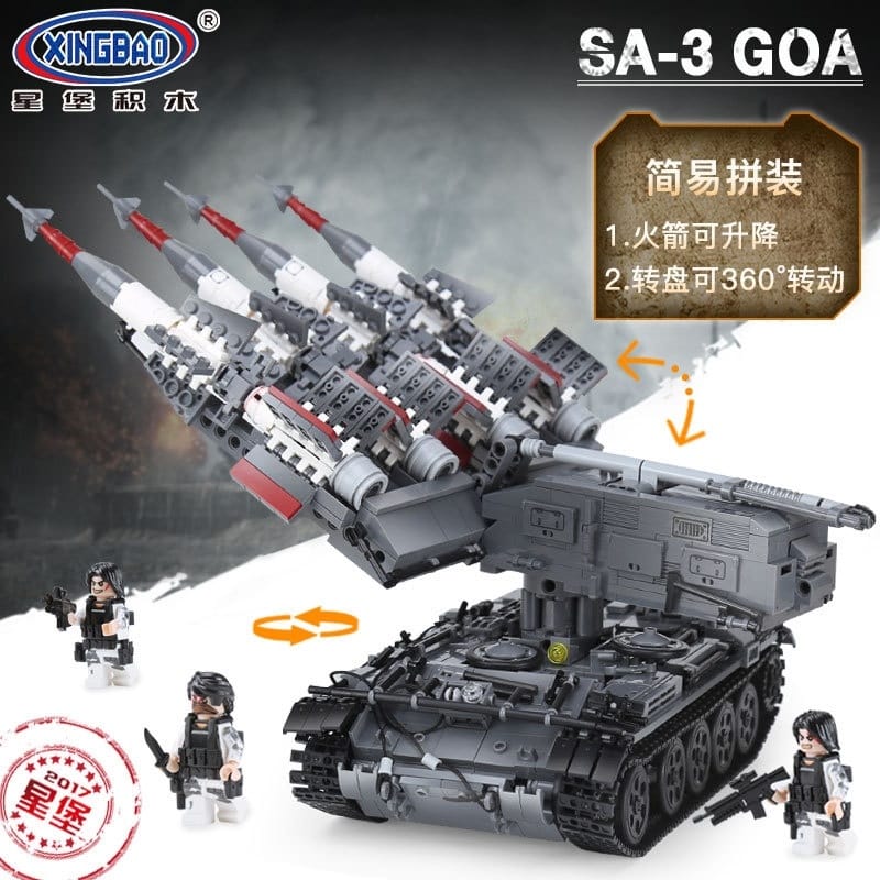 xingbao xb 06004 sa 3 goa missile and t55 tank 3507 - MOULD KING
