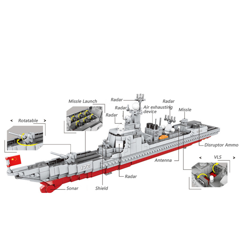 XINGBAO Missile Destroyer Building Block Set New 1359 PCS Free Ship US Shipper 