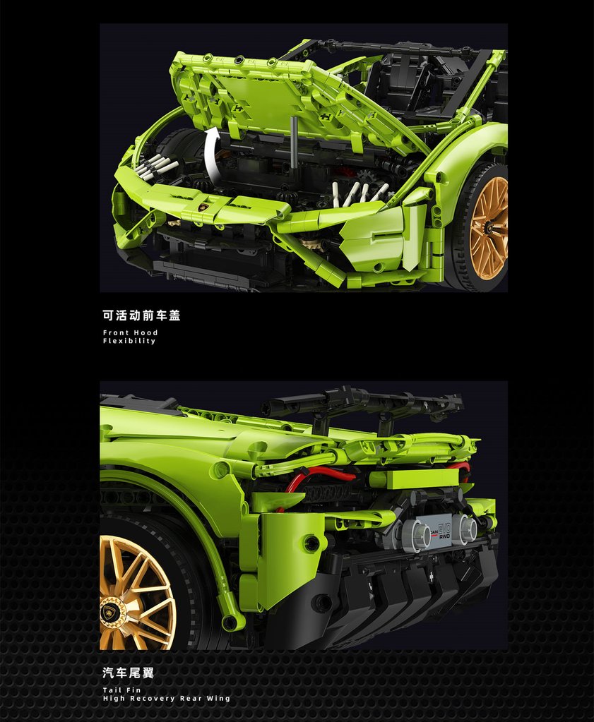 18K K131 Lamborghini Huracán Evo Spyder with 3239 pieces