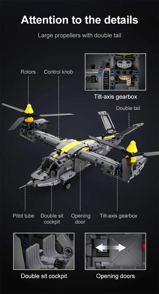 CADA C61076 Bell V-280 Valor with 1424 pieces