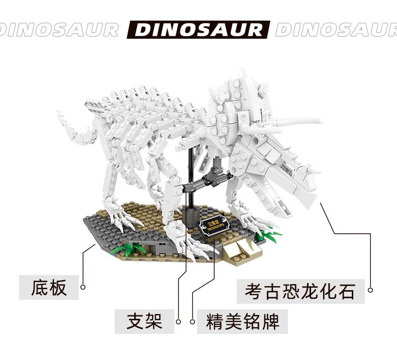 KAZI 80030-80033 Leuchtendes Dinosaurierfossil mit 400 Stück