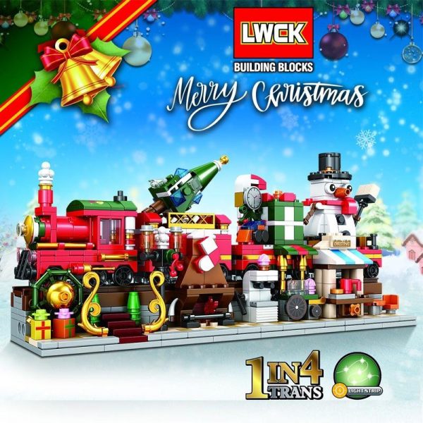 LWCK 7008 Merry Christmas Train 4 in 1 with 838 pieces 1 - MOULD KING