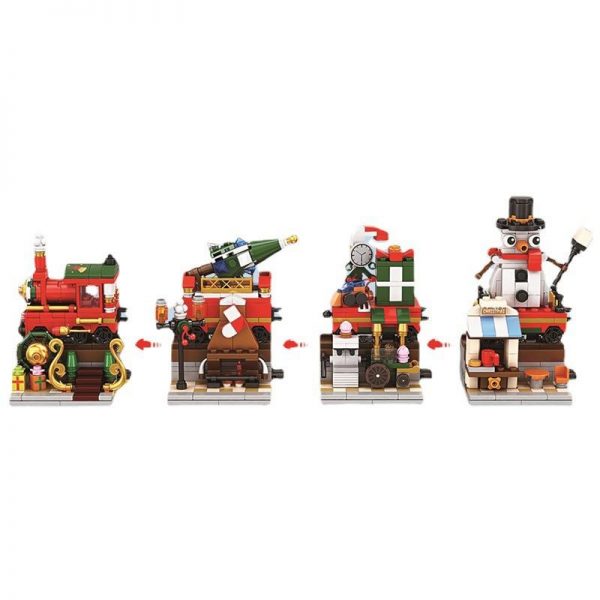 LWCK 7008 Merry Christmas Train 4 in 1 with 838 pieces 2 - MOULD KING