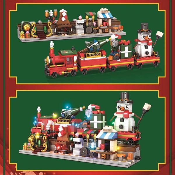 LWCK 7008 Merry Christmas Train 4 in 1 with 838 pieces 4 - MOULD KING