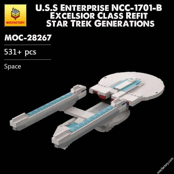 MOC 28267 U.S.S Enterprise NCC 1701 B Excelsior Class Refit Star Trek Generations Space by StarTrekDesigns MOC FACTORY - MOULD KING