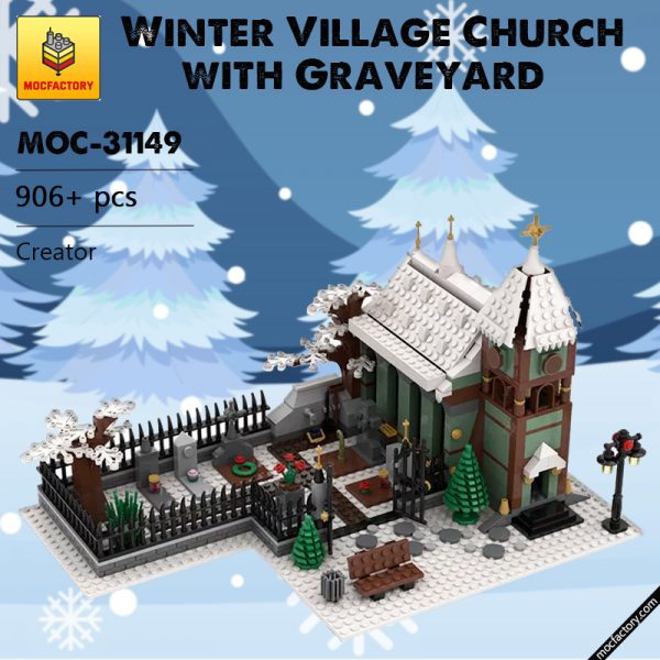 MOC 31149 Winter Village Church with Graveyard Christmas Season by Basti89 MOC FACTORY 2 - MOULD KING