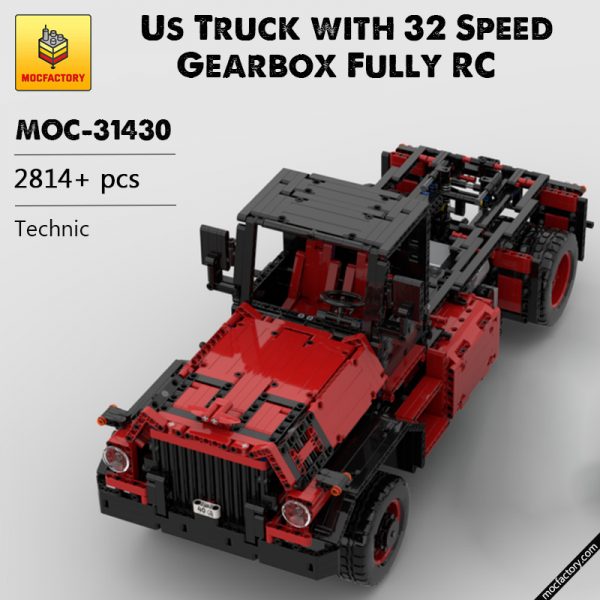 MOC 31430 Us Truck with 32 Speed Gearbox Fully RC Technic by B4 MOC FACTORY - MOULD KING
