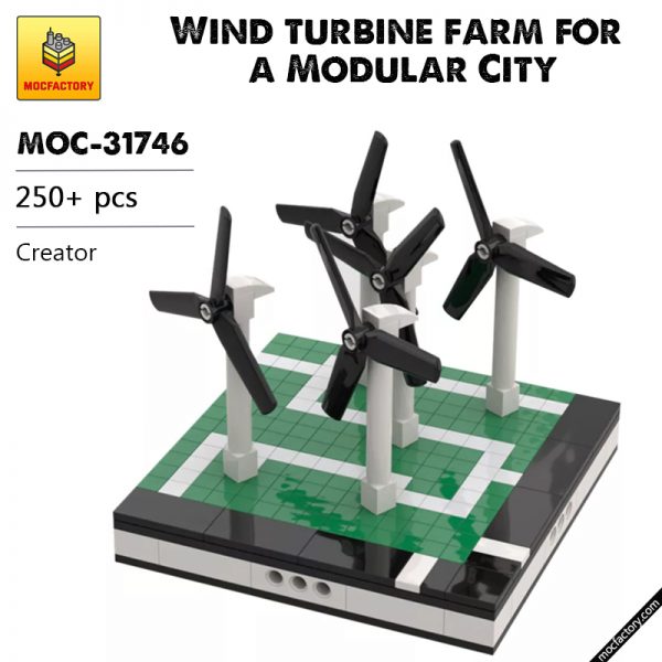 MOC 31746 Wind turbine farm for a Modular City Creator by gabizon MOC FACTORY - MOULD KING