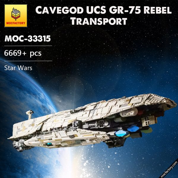 MOC 33315 Cavegod UCS GR 75 Rebel Transport Star Wars by AllOutBrick MOC FACTORY - MOULD KING