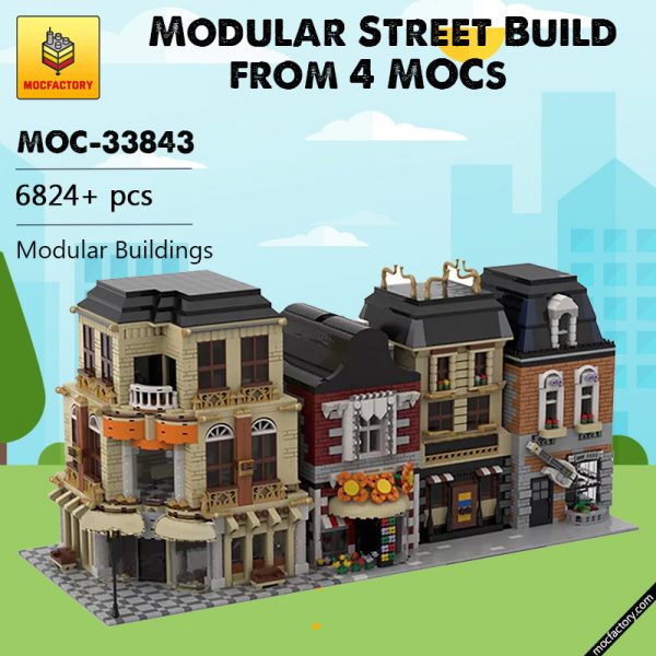 MOC 33843 Modular Street Build from 4 MOCs Modular Buildings by gabizon MOCFACTORY - MOULD KING