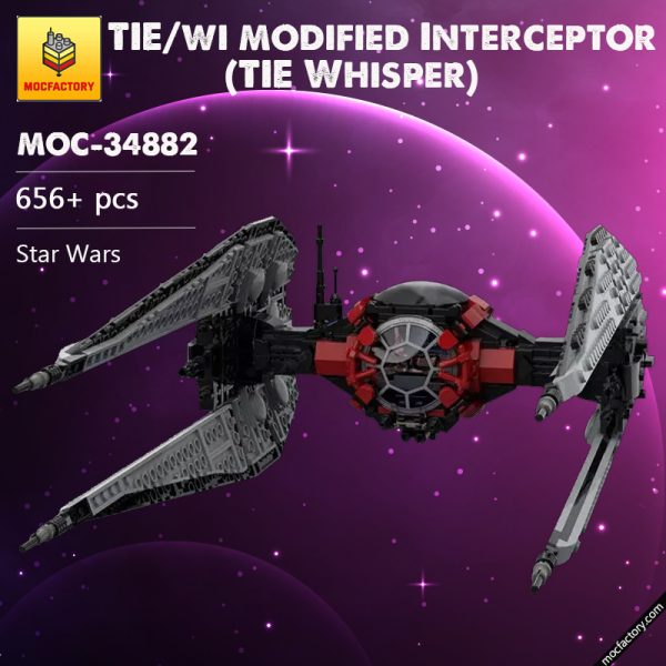 MOC 34882 TIEwi modified Interceptor TIE Whisper Star Wars by Kimnotyze MOCFACTORY - MOULD KING