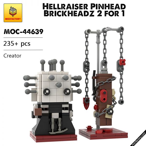 MOC 44639 Hellraiser Pinhead Brickheadz 2 for 1 Creator by Brickdroid MOC FACTORY - MOULD KING