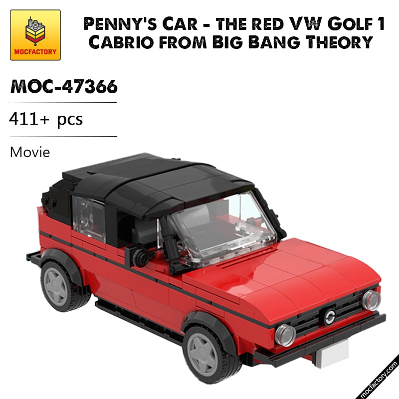 Versnel passage Aan het leren MOC-47366 Penny's Car - the red VW Golf 1 Cabrio from Big Bang Theory Movie  by brickotronic MOC FACTORY | MOULD KING