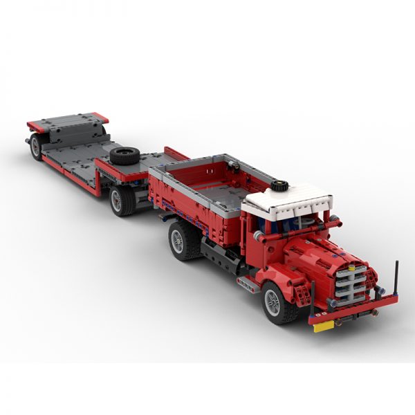MOC 47757 Side Dumper Truck with Low Loader Trailer Bussing 42098 C Model Technic by time hh MOC FACTORY 2 - MOULD KING