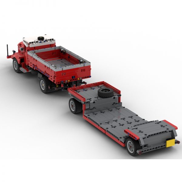 MOC 47757 Side Dumper Truck with Low Loader Trailer Bussing 42098 C Model Technic by time hh MOC FACTORY 3 - MOULD KING
