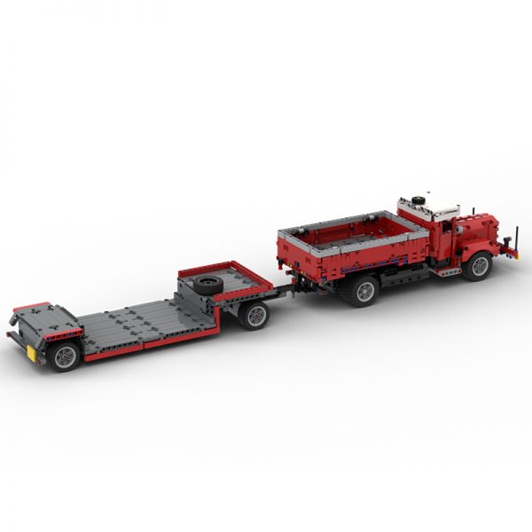 MOC 47757 Side Dumper Truck with Low Loader Trailer Bussing 42098 C Model Technic by time hh MOC FACTORY 4 - MOULD KING
