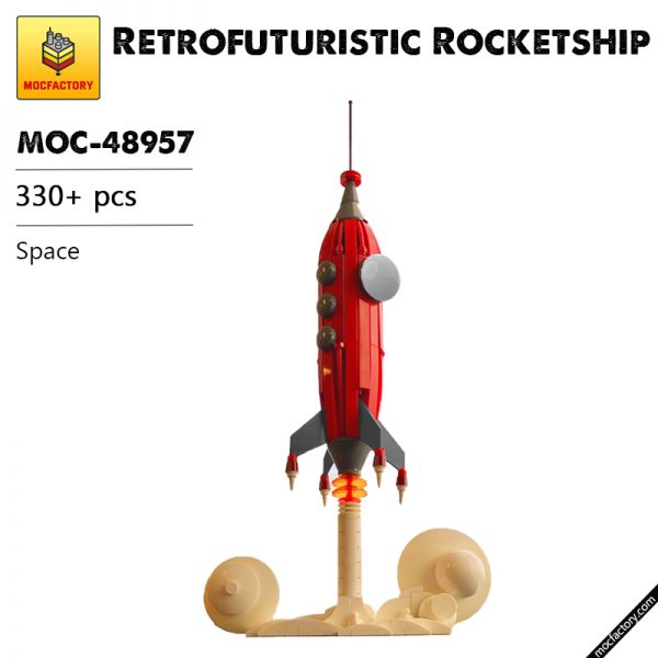 MOC 48957 Retrofuturistic Rocketship Space by TheCorollaGuy MOC FACTORY - MOULD KING