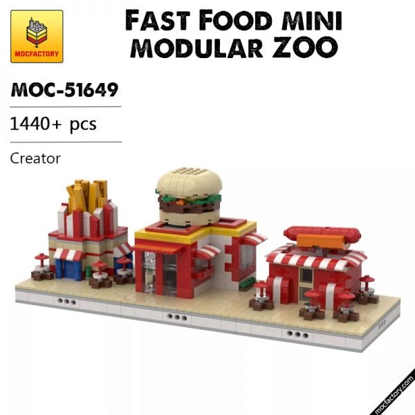MOC 51649 Fast Food mini modular ZOO Creator by gabizon MOC FACTORY - MOULD KING