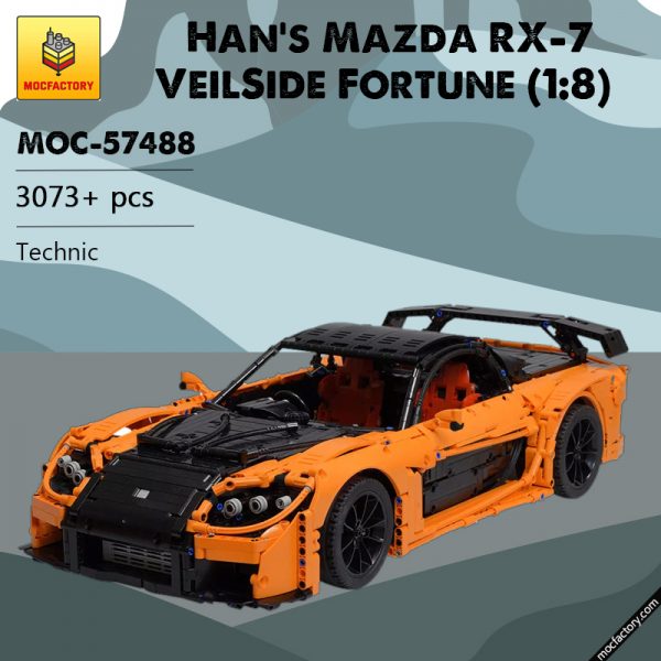 MOC 57488 Hans Mazda RX 7 VeilSide Fortune 18 Super Car by Artemy Zotov MOC FACTORY - MOULD KING