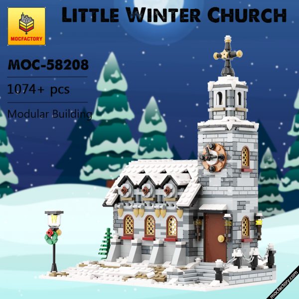 MOC 58208 Little Winter Church Modular Building by Little Thomas MOC FACTORY - MOULD KING