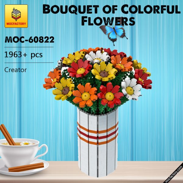 MOC 60822 Bouquet of Colorful Flowers Creator by Ben Stephenson MOC FACTORY - MOULD KING
