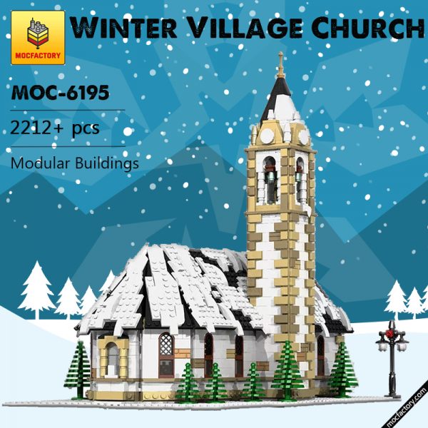 MOC 6195 Winter Village Church Modular Buildings by bricksandtiles MOC FACTORY 4 - MOULD KING