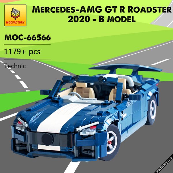 MOC 66566 Mercedes AMG GT R Roadster 2020 B model Technic by buildme MOC FACTORY - MOULD KING