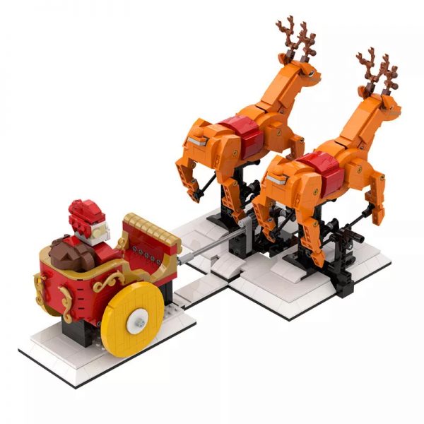 MOC 90035 Santas sleigh with 2 reindeer Christmas Creator MOC FACTORY 3 - MOULD KING