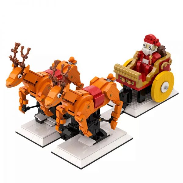 MOC 90035 Santas sleigh with 2 reindeer Christmas Creator MOC FACTORY - MOULD KING