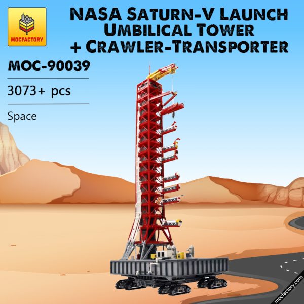 MOC 90039 NASA Saturn V Launch Umbilical Tower Crawler Transporter MOC FACTORY - MOULD KING