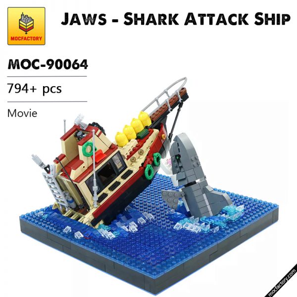 MOC 90064 Jaws Shark Attack Ship Movie MOC FACTORY - MOULD KING