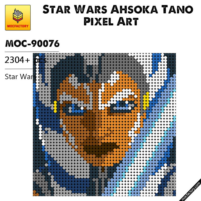 MOC90076 Star Wars Ahsoka Tano Pixel Art MOC FACTORY MOULD KING