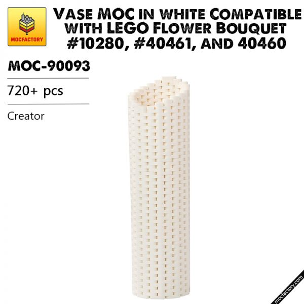 MOC 90093 Vase MOC in white Compatible with LEGO Flower Bouquet 10280 40461 and 40460 Creator MOC FACTORY - MOULD KING