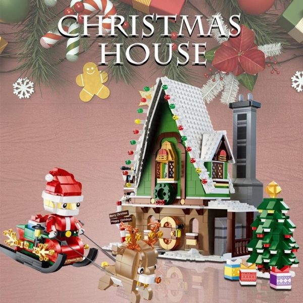 QIZHILE 90012 Christmas House with 1452 pieces 5 - MOULD KING