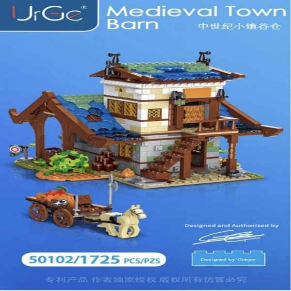 URGE 50102 Medievaltown Barn with 1724 pieces 1 - MOULD KING
