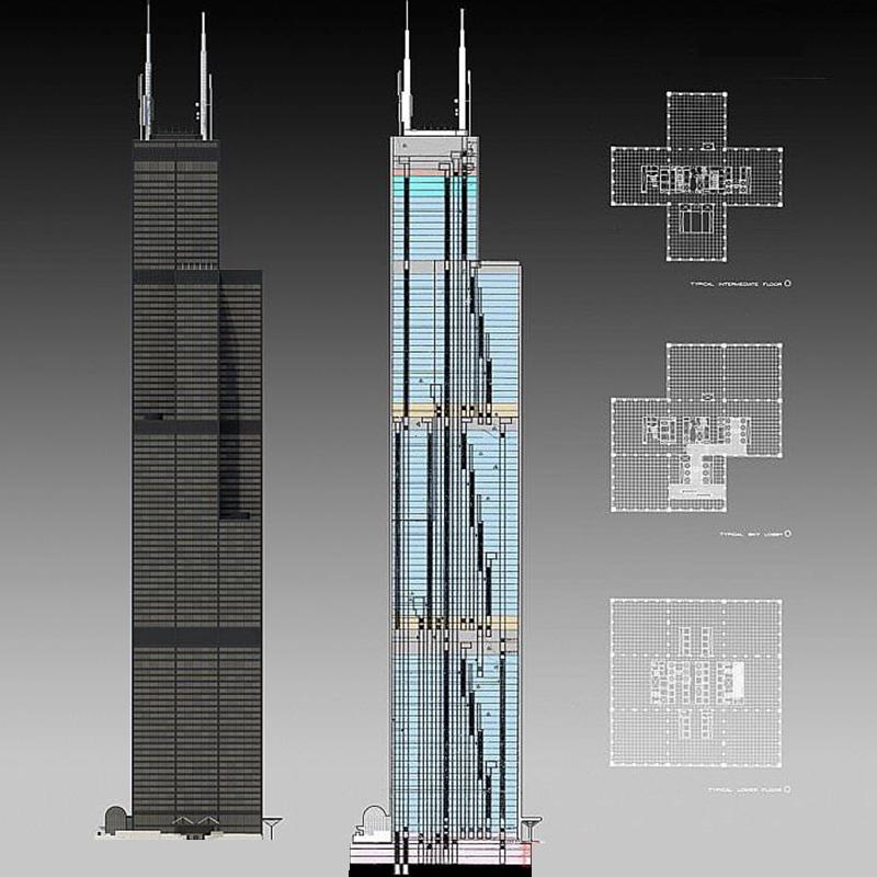 WANGE 5228 Willis Tower mit 1241 Teilen