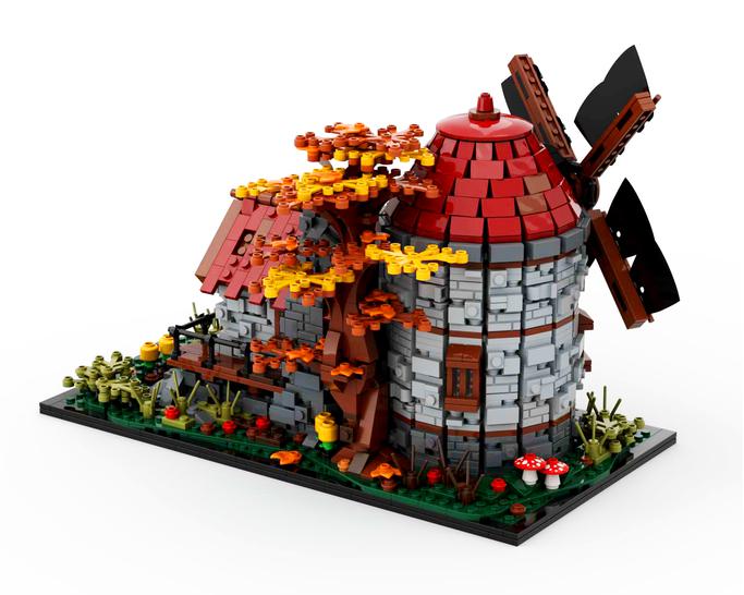 MOC-58912 Medieval Windmill with 1941 pieces